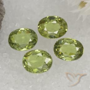 Gemas de Granate demantoide Verde amarillo natural de 1.44 ct, Ovalada, VS