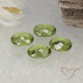 Gemas de Granate demantoide Verde lima natural de 1.65 ct, Ovalada, VS