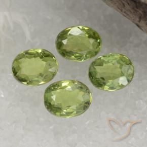 Gemas de Granate demantoide Verde amarillo natural de 1.28 ct, Ovalada, VS