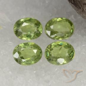 Gemas de granate demantoide verde natural de 1,59 ct, corte óvalo, VS