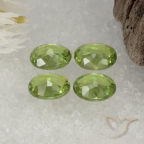 Gemas de granate demantoide verde natural de 1,59 ct, corte óvalo, VS