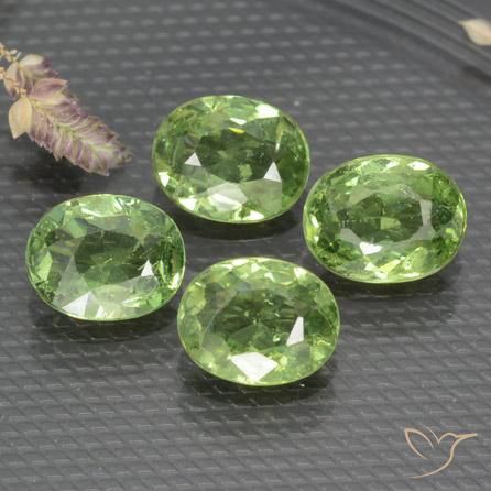 Gemas de Granate demantoide Verde medio natural de 1.67 ct, Ovalada, VS