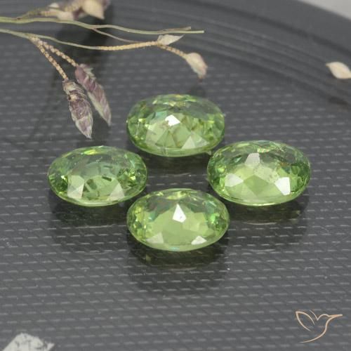 Gemas de Granate demantoide Verde medio natural de 1.67 ct, Ovalada, VS