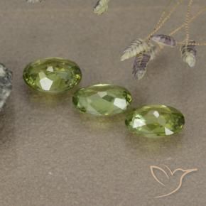 Gemas de Granate demantoide Verde Oliva natural de 1.48 ct, Ovalada, VS-SI