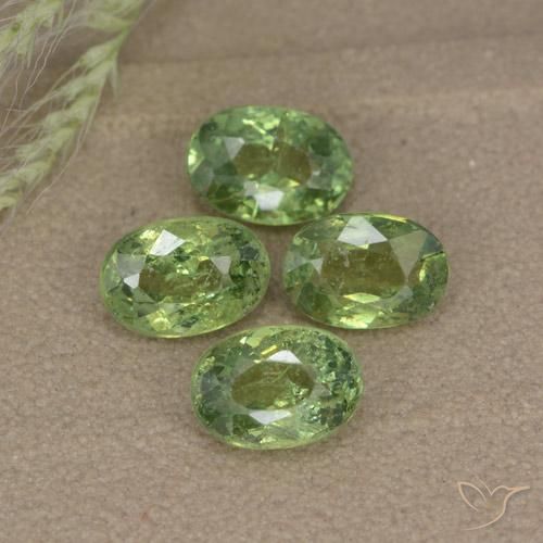 Gemas de Granate demantoide Verde medio natural de 2.74 ct, Ovalada, VS