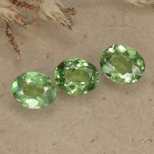 1.00ctw Natural Verde bosque claro Granate demantoide, Ovalada, VS-SI