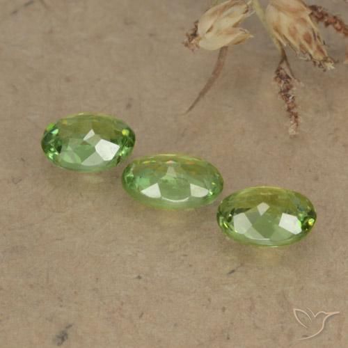 Gemas de Granate demantoide Verde cálido natural de 0.71 ct, Ovalada, VS-SI
