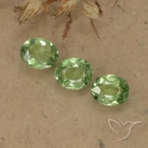 Gemas de Granate demantoide Verde lima natural de 1.02 ct, Ovalada, VS-SI