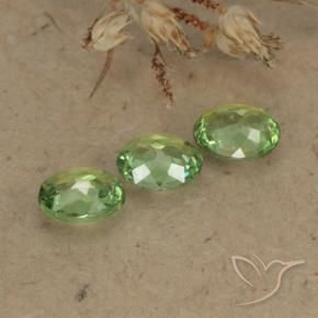 Gemas de Granate demantoide Verde lima natural de 1.02 ct, Ovalada, VS-SI
