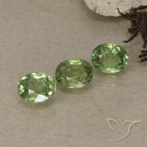 Gemas de Granate demantoide Verde claro natural de 1.38 ct, Ovalada, VS-SI