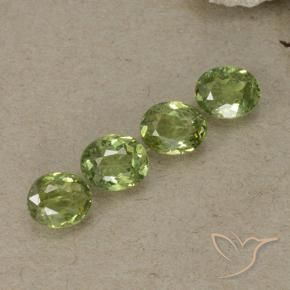Gemas de Granate demantoide Verde amarillento natural de 1.35 ct, Ovalada, VS-SI
