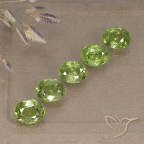 Gemas de Granate demantoide Verde amarillo natural de 2.66 ct, Ovalada, VS-SI