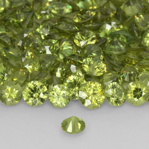 Granate demantoide Medium Light Green natural de 0.21 ct, Redondo, VS