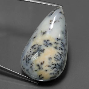 Ágata dendrítica multicolor natural de 29,43 ct, en forma de pera, opaco