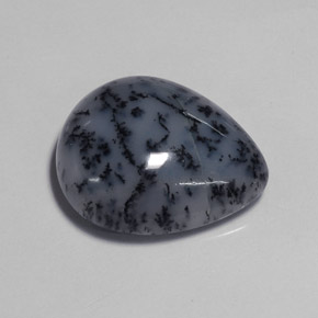 Ágata dendrítica multicolor natural de 13,59 ct, en forma de pera, opaco