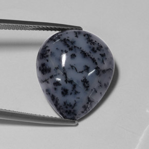 Ágata dendrítica multicolor natural de 13,59 ct, en forma de pera, opaco