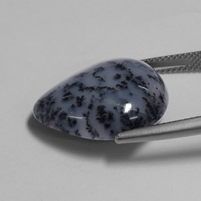Ágata dendrítica multicolor natural de 13,59 ct, en forma de pera, opaco