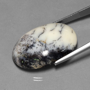 Ágata Dendrítica Multicolor natural de 30.24 ct, Corte Óvalo, Opaco