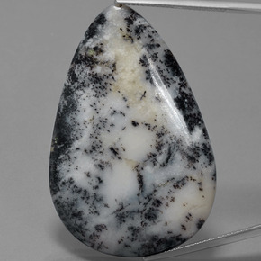 Ágata dendrítica multicolor natural de 57,71 ct, en forma de pera, opaco