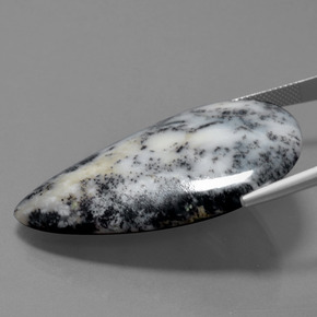 Ágata dendrítica multicolor natural de 57,71 ct, en forma de pera, opaco