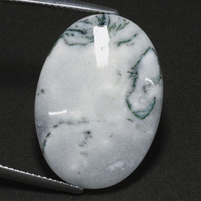 Ágata dendrítica multicolor natural de 17,56 ct, corte óvalo, opaco
