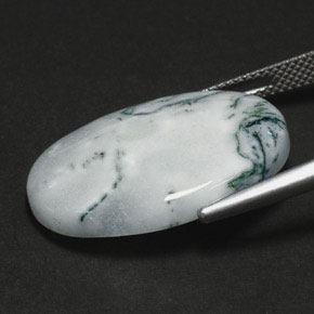 Ágata dendrítica multicolor natural de 17,56 ct, corte óvalo, opaco