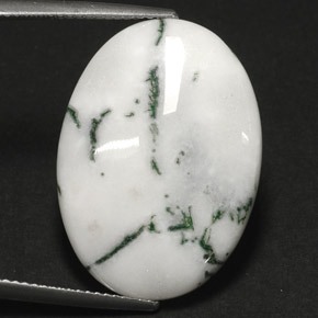 Ágata dendrítica multicolor natural de 17,84 ct, corte óvalo, opaco