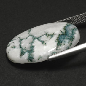 Ágata dendrítica multicolor natural de 17,64 ct, corte óvalo, opaco