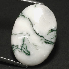 Ágata dendrítica multicolor natural de 17,60 ct, corte óvalo, opaco