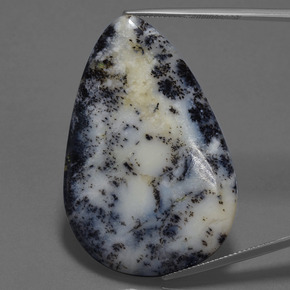 Ágata dendrítica multicolor natural de 57,71 ct, en forma de pera, opaco