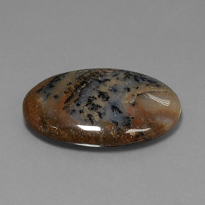 Ágata Dendrítica Multicolor natural de 31.59 ct, Corte Óvalo, Opaco