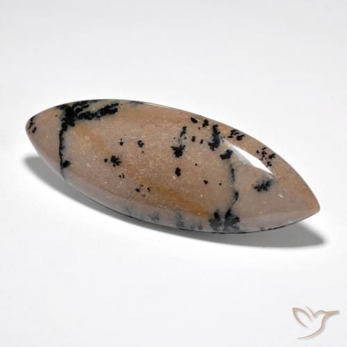 Ágata dendrítica Brown-Black natural de 37.71 ct, Marquesa, Opaco