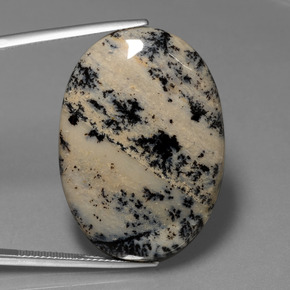 Ágata dendrítica multicolor natural de 36,51 ct, corte óvalo, opaco