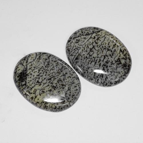 Gemas de ágata dendrítica multicolor natural de 41,67 ct, corte óvalo, opaco