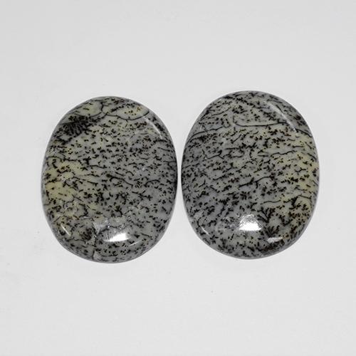 Gemas de ágata dendrítica multicolor natural de 41,67 ct, corte óvalo, opaco