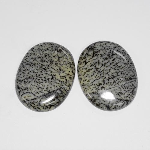 Gemas de ágata dendrítica multicolor natural de 41,67 ct, corte óvalo, opaco