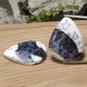 Gemas de ágata dendrítica multicolor natural de  ct, en forma de pera, translúcido