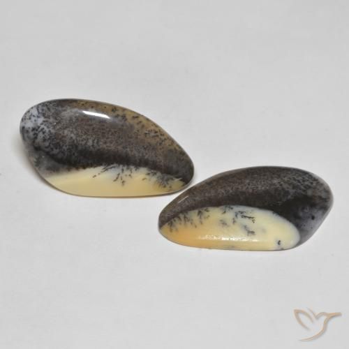 Gemas de Ágata dendrítica Brown-Black natural de 38.04 ct, Elegante, Opaco
