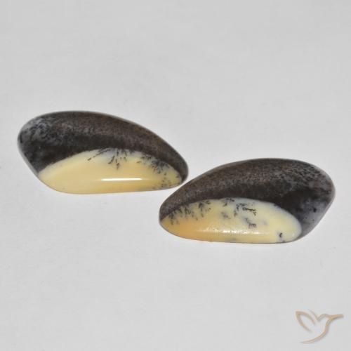 Gemas de Ágata dendrítica Brown-Black natural de 38.04 ct, Elegante, Opaco