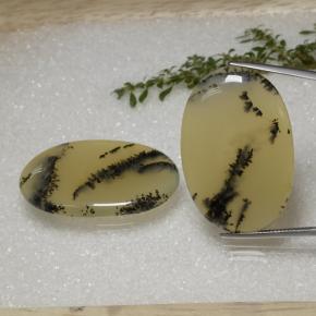 Gemas de ágata dendrítica multicolor natural de 56,92 ct, corte óvalo, translúcido