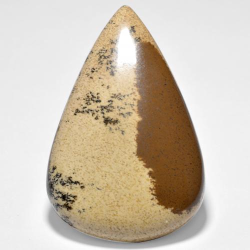 Ágata dendrítica multicolor natural de 42,10 ct, en forma de pera, opaco