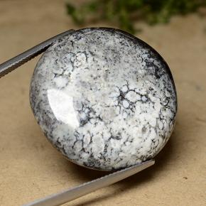Ágata dendrítica multicolor natural de 44,26 ct, corte redondo, opaco