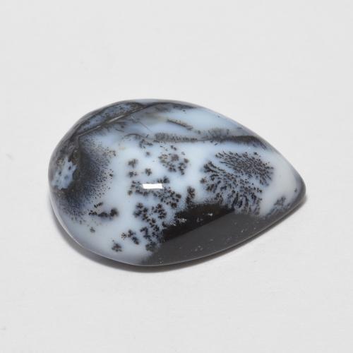 Ágata dendrítica multicolor natural de 6,50 ct, en forma de pera, opaco