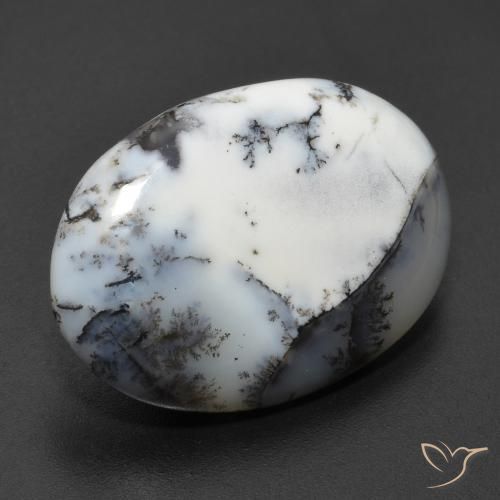 Ágata dendrítica Multicolor natural de 11.20 ct, Ovalada, Translúcido