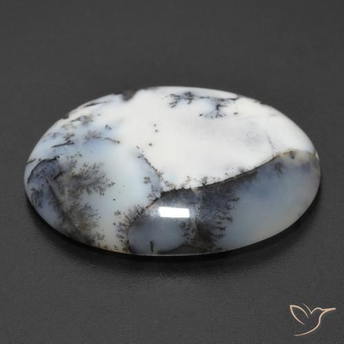 Ágata dendrítica Multicolor natural de 11.20 ct, Ovalada, Translúcido
