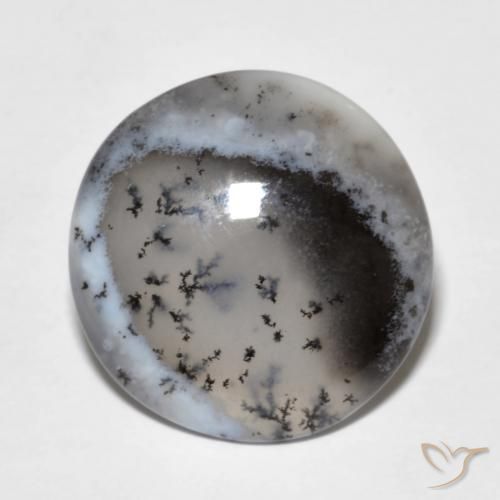 Ágata dendrítica Multicolor natural de 7.84 ct, Redondo, Translúcido