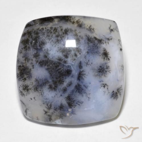 Ágata dendrítica Multicolor natural de 18.18 ct, Forma Cojín, Translúcido