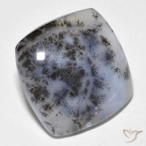 Ágata dendrítica Multicolor natural de 18.18 ct, Forma Cojín, Translúcido