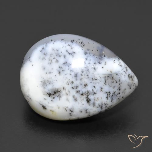 Ágata dendrítica Multicolor natural de 8.82 ct, En forma de pera, Opaco