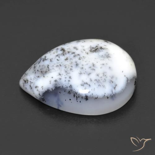 Ágata dendrítica Multicolor natural de 8.82 ct, En forma de pera, Opaco